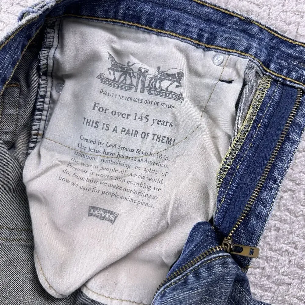 Levis 559 Jeans Men's 36x30 Blue Denim‎ Whiskered Relaxed Straight 100% Cotton